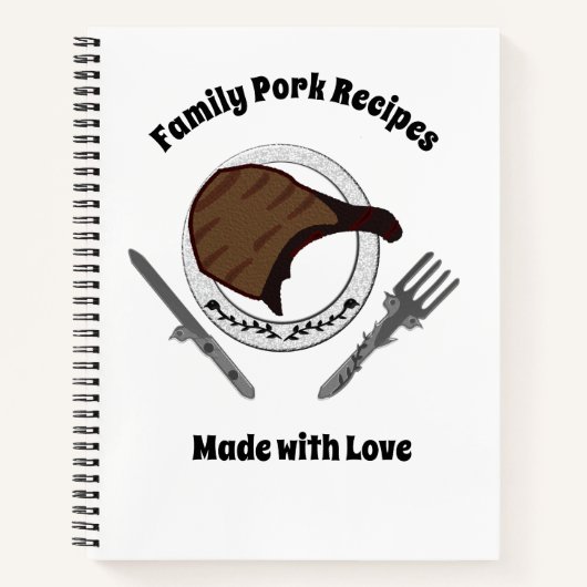 愛で作られた家族レシピ豚肉No ノートブック (正面)
