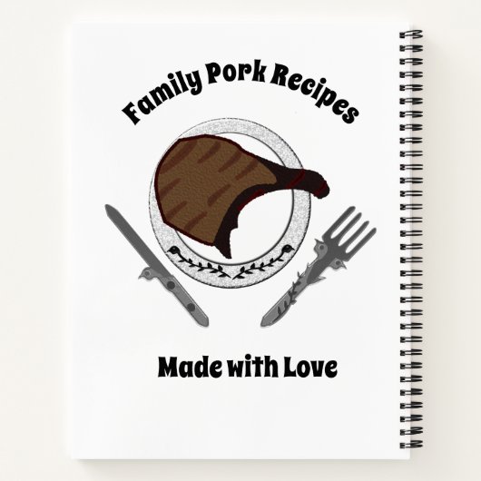 愛で作られた家族レシピ豚肉No ノートブック (裏面)