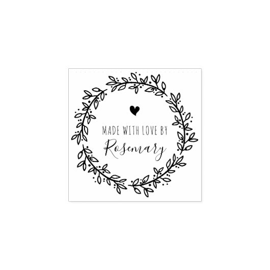愛で作られた植物性リース ラバースタンプ (インプリント)