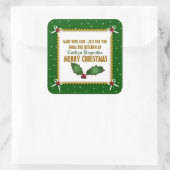 愛で作られた気高いクリスマス(緑) スクエアシール (バッグ)