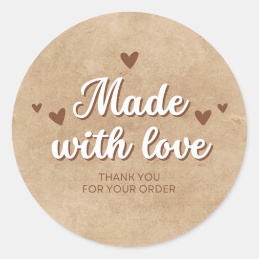 愛で作られた注文に感謝 ラウンドシール (正面)