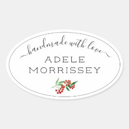 愛で作られた独自の水彩フローラを作成 楕円形シール