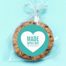 愛で作られた白いハート編集可能カラー ラウンドシール