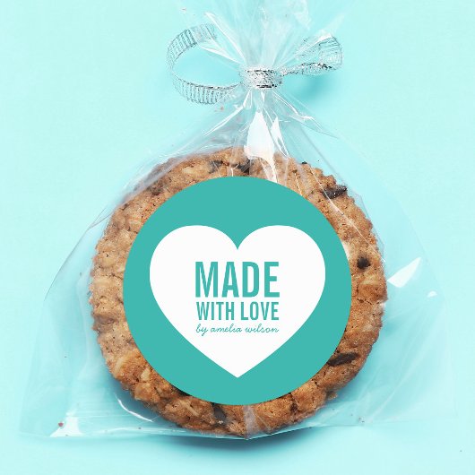 愛で作られた白いハート編集可能カラー ラウンドシール