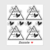 愛で作られた白黒ハートしょうゆろうそく シール (シート)