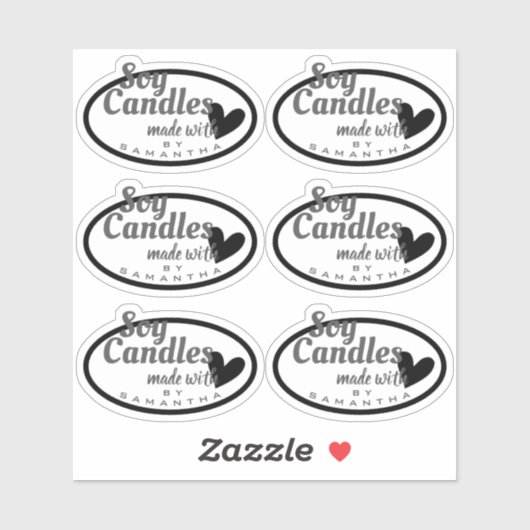 愛で作られた白黒ハートしょうゆろうそく シール (シート)