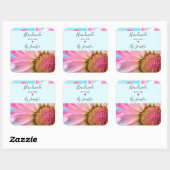 愛で作られた美しいピンクの花写真 スクエアシール (シート)