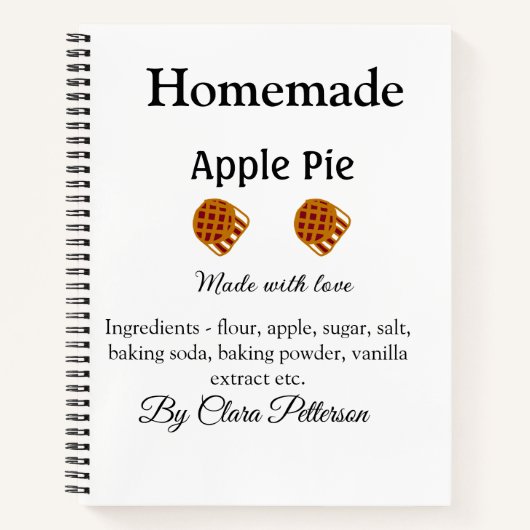 愛で作られた自家製アップルパイの具材を追加 ノートブック (正面)