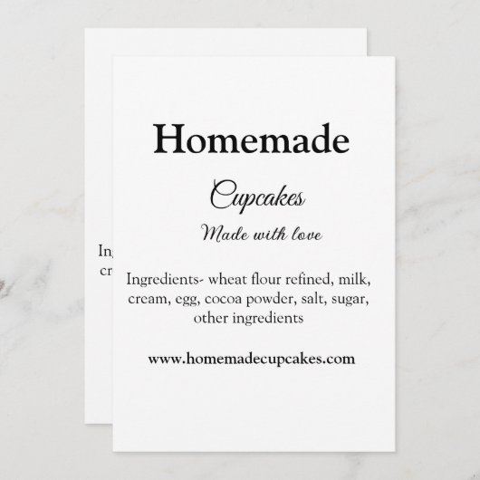 愛で作られた自家製カップケーキ追加文字サイト シーズンカード (正面/裏面)