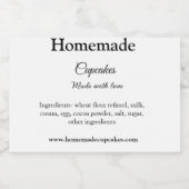 愛で作られた自家製カップケーキ追加文字サイト フードラベル (シングルラベル)