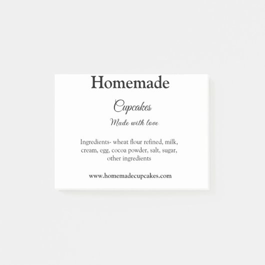 愛で作られた自家製カップケーキ追加文字サイト ポストイット (正面)