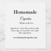 愛で作られた自家製カップケーキ追加文字サイト ワインラベル (シングルラベル)