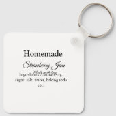 愛で作られた自家製ストロベリージャム文字 キーホルダー (裏面)