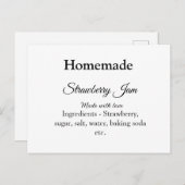 愛で作られた自家製ストロベリージャム文字 ポストカード (正面/裏面)