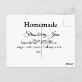 愛で作られた自家製ストロベリージャム文字 ポストカード (裏面)