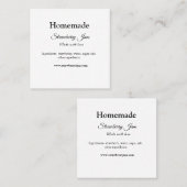 愛で作られた自家製ストロベリージャム追加文字我々 スクエア名刺 (正面/裏面)