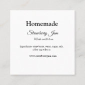 愛で作られた自家製ストロベリージャム追加文字我々 スクエア名刺 (裏面)