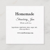 愛で作られた自家製ストロベリージャム追加文字我々 スクエア名刺 (正面)