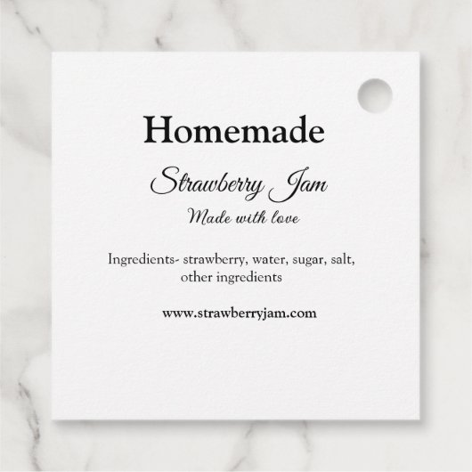 愛で作られた自家製ストロベリージャム追加文字我々 フェイバータグ (裏面)