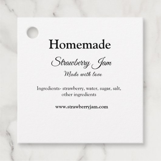 愛で作られた自家製ストロベリージャム追加文字我々 フェイバータグ (正面)