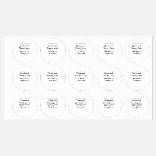 愛で作られた自家製トマトソース追加の名前文字 ラベル (シート)