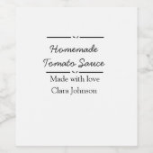 愛で作られた自家製トマトソース追加の名前文字 ワインラベル (シングルラベル)