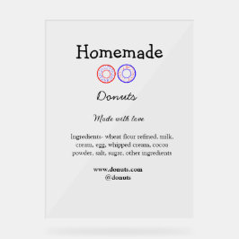 愛で作られた自家製ドーナツ追加文字サイト アクリルサイン