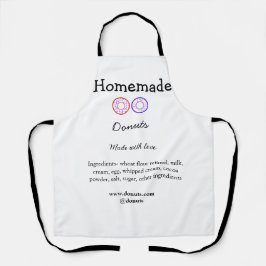 愛で作られた自家製ドーナツ追加文字サイト エプロン