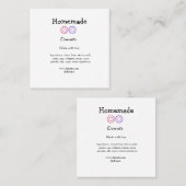 愛で作られた自家製ドーナツ追加文字サイト スクエア名刺 (正面/裏面)