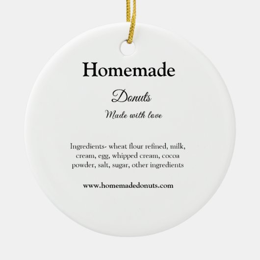 愛で作られた自家製ドーナツ追加文字サイト セラミックオーナメント (正面)