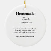 愛で作られた自家製ドーナツ追加文字サイト セラミックオーナメント (裏面)