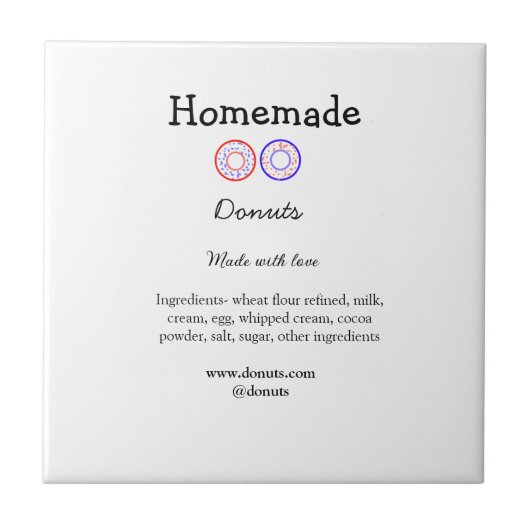 愛で作られた自家製ドーナツ追加文字サイト タイル (正面)