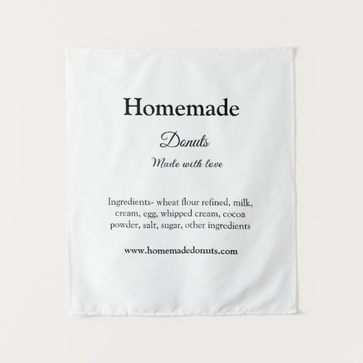 愛で作られた自家製ドーナツ追加文字サイト タペストリー (正面)
