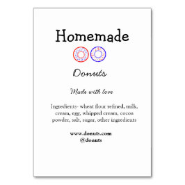 愛で作られた自家製ドーナツ追加文字サイト テーブルナンバー