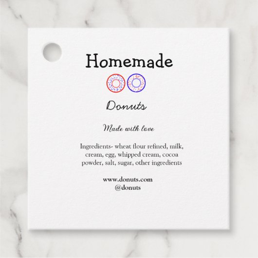 愛で作られた自家製ドーナツ追加文字サイト フェイバータグ (正面)