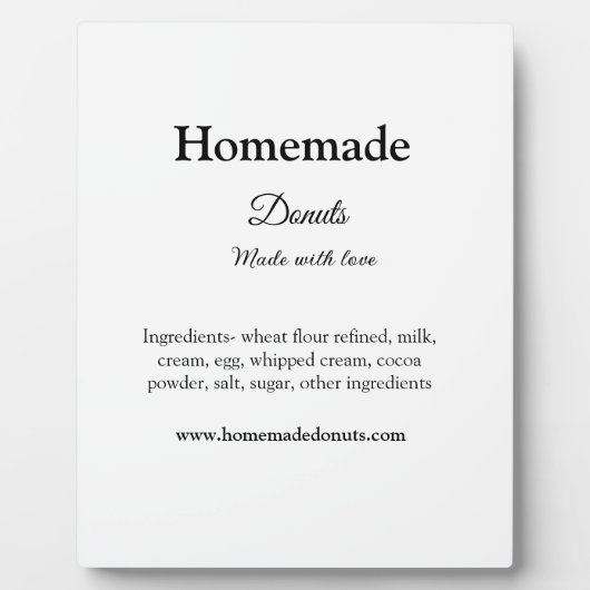 愛で作られた自家製ドーナツ追加文字サイト フォトプラーク (正面)
