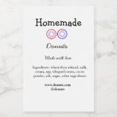 愛で作られた自家製ドーナツ追加文字サイト フードラベル (シングルラベル)