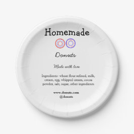 愛で作られた自家製ドーナツ追加文字サイト ペーパープレート
