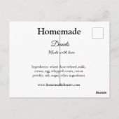 愛で作られた自家製ドーナツ追加文字サイト ポストカード (裏面)