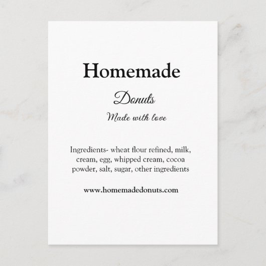 愛で作られた自家製ドーナツ追加文字サイト ポストカード (正面)