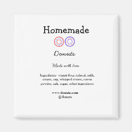愛で作られた自家製ドーナツ追加文字サイト マグネット