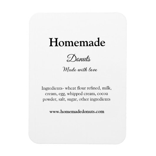 愛で作られた自家製ドーナツ追加文字サイト マグネット (縦)