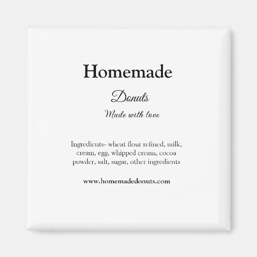 愛で作られた自家製ドーナツ追加文字サイト マグネット (正面)