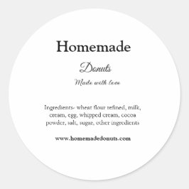愛で作られた自家製ドーナツ追加文字サイト ラウンドシール
