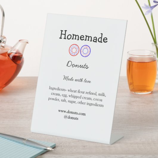 愛で作られた自家製ドーナツ追加文字サイト 台座サイン (インサイチュ)