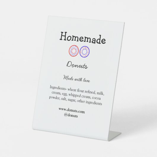 愛で作られた自家製ドーナツ追加文字サイト 台座サイン (正面)