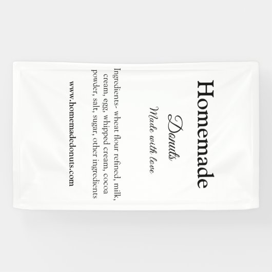 愛で作られた自家製ドーナツ追加文字サイト 横断幕 (横)