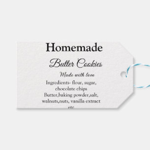 愛で作られた自家製バタークッキー追加文字 ギフトタグ