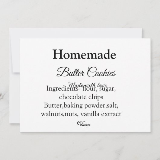 愛で作られた自家製バタークッキー追加文字 シーズンカード (裏面)
