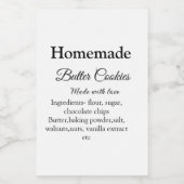 愛で作られた自家製バタークッキー追加文字 フードラベル (シングルラベル)